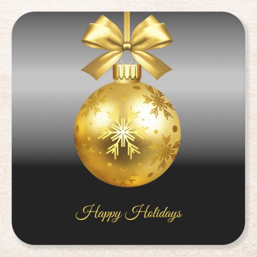 Gold Ornament Vakantie Kartonnen Onderzetters (Voorkant)