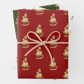 Gold Ornament Wrapping Paper Flat Sheet Set van 3 (In situ)