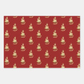 Gold Ornament Wrapping Paper Flat Sheet Set van 3 (Voorkant)