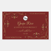 Gold Ornamental Corner Dark Red Product Label Logo (Voorkant)