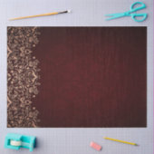 Gold Ornamental-kant Burgundy-losblad 20x30 Tissuepapier (Craft)