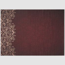 Gold Ornamental-kant Burgundy-losblad 20x30 Tissuepapier