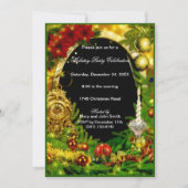 Gold Ornamenten Green Pine-kerstfeest Kaart (Voorkant)