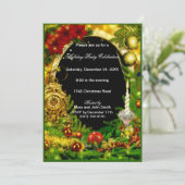 Gold Ornamenten Green Pine-kerstfeest Kaart (Staand voorkant)