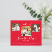 Gold Ornamenten Holiday Foto Weddenschap Save the  (Staand voorkant)