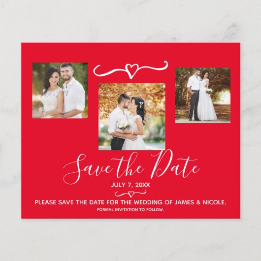 Gold Ornamenten Holiday Foto Weddenschap Save the  (Voorkant)