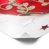 Gold Ornamenten, rode Ornamenten, Kerstmis, glitte Foto Afdruk (Hoek)