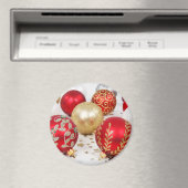Gold Ornamenten, rode Ornamenten, Kerstmis, glitte Magneet (Insitu (Vaatwasser))