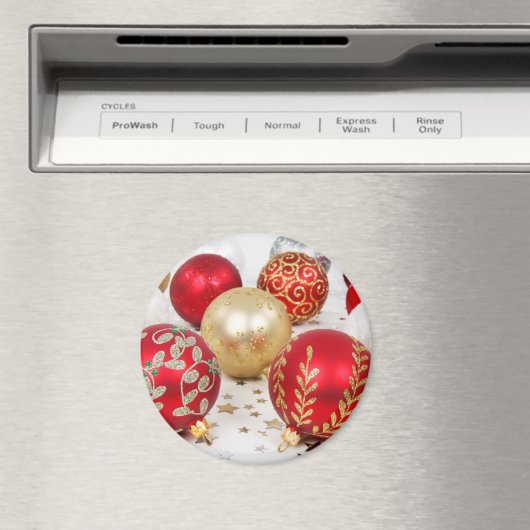 Gold Ornamenten, rode Ornamenten, Kerstmis, glitte Magneet (Insitu (Vaatwasser))