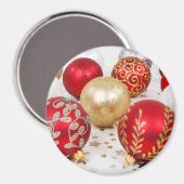 Gold Ornamenten, rode Ornamenten, Kerstmis, glitte Magneet (Voorkant / Achterkant)