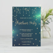 Gold Ornamenten, Sterren Green Company, kerstfeest Kaart (Staand voorkant)