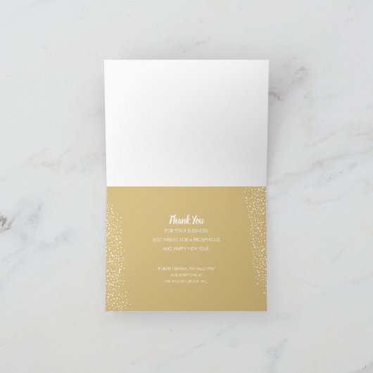 Gold Ornaments Business Hartelijk dank voor Kerstm Feestdagen Kaart (Binnen)
