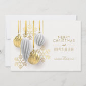 Gold Ornaments Business Hartelijk dank voor Kerstm Feestdagenkaart (Voorkant)