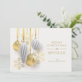 Gold Ornaments Business Hartelijk dank voor Kerstm Feestdagenkaart (Staand voorkant)