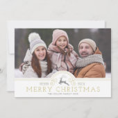 Gold Ornaments Merry Kerstkalligraphy Collage Feestdagenkaart (Voorkant)