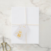 Gold Outline Skelet Ornament Eye Vrolijk Kerstfees Cadeaulabels (Met Koord)