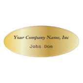 Gold Oval Employee Name Tag (Voorkant)