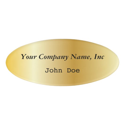 Gold Oval Employee Name Tag (Voorkant)