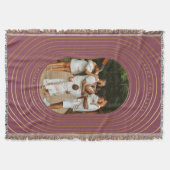 Gold Oval Lijst - Aangepast kerstfeest met foto's Deken (Voorkant)