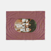 Gold Oval Lijst - Aangepast kerstfeest met foto's Fleece Deken (Voorkant (Horizontaal))