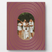 Gold Oval Lijst - Aangepast kerstfeest met foto's Fotoplaat (Voorkant)