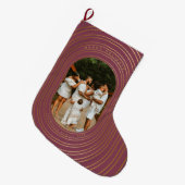 Gold Oval Lijst - Aangepast kerstfeest met foto's Grote Kerstsok (Voorkant (Hangend))