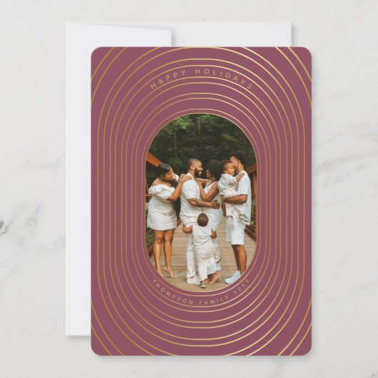 Gold Oval Lijst Aangepast kerstfeest met foto's Ka (Voorkant)