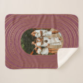 Gold Oval Lijst - Aangepast kerstfeest met foto's Sherpa Deken (Voorkant (horizontaal))