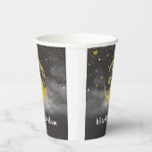 Gold Over the Moon en Stars Baby shower Papieren Bekers (Rechts)