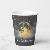 Gold Over the Moon en Stars Baby shower Papieren Bekers (Voorkant)