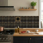 Gold Owl Compass Monogram Art Deco Ceramic Tile Tegeltje