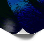 Gold Owl Face op woud 's nachts Perfect Poster (Hoek)