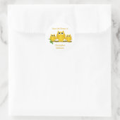 Gold Owls Design Bookplate Ronde Sticker (Tas)