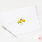 Gold Owls Design Bookplate Ronde Sticker (Envelop)