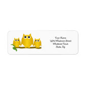 Gold Owls Design Return Address Etiket (Voorkant)