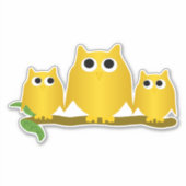 Gold Owls Design Sticker (Voorkant)