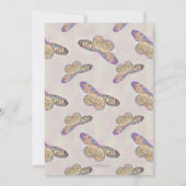 Gold Paars Blue Butterfly Patroon Kaart (Achterkant)
