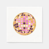 Gold Paars Retro Modern Disco Ball Servet (Voorkant)
