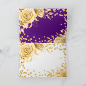 Gold Paars Sweet 16 Glitter Confetti Floral Feestdagen Kaart (Binnen)