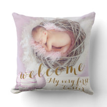 Gold Paarse aankondiging Welkom Roze foto Pasen