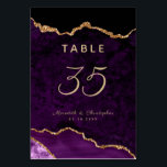 Gold Paarse Agate Wedding Kaart<br><div class="desc">Gouden Paarse Agaat Trouwtafel Nummer - elegant modern paarse geode receptie tafel nummers.</div>