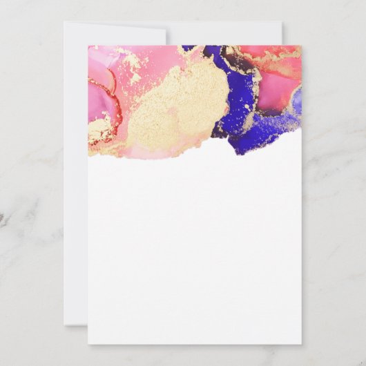 Gold Paarse Agate Wedding Save The Date (Achterkant)