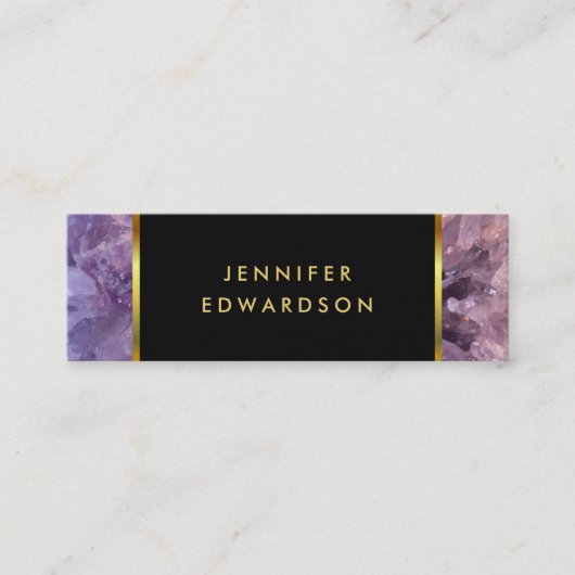 Gold paarse amethyst professionst mini visitekaartje (Voorkant)