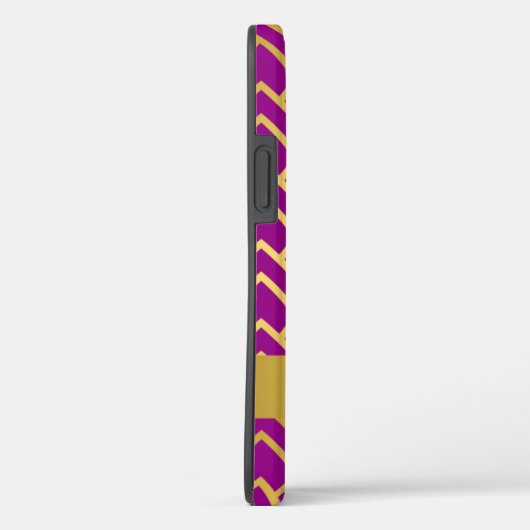 Gold Paarse Art Deco Geometric Persoonlijke Naam Case-Mate iPhone Case (Achterkant / Rechts)