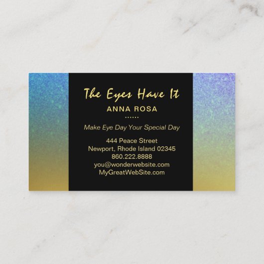 *~* Gold PAARSE BLUE Girly Lashes Extensions Brows Visitekaartje (Achterkant)