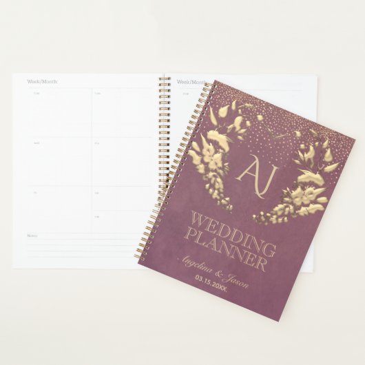 Gold Paarse bruiloft Planner (Display)