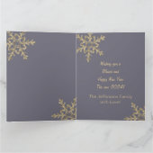 Gold Paarse Cheers op nieuwjaarsfoto Kaart (Binnen)