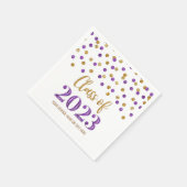 Gold Paarse Confetti Klasse 2023 Napkins Servet (Hoek)