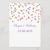 Gold Paarse Confetti Wedding Menu (Achterkant)