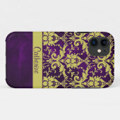 Gold Paarse Damask Case-Mate iPhone Case (Achterkant (horizontaal))